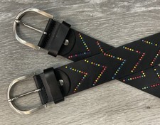Tailored Sportsman Rainbow Dots Leather Belt Small