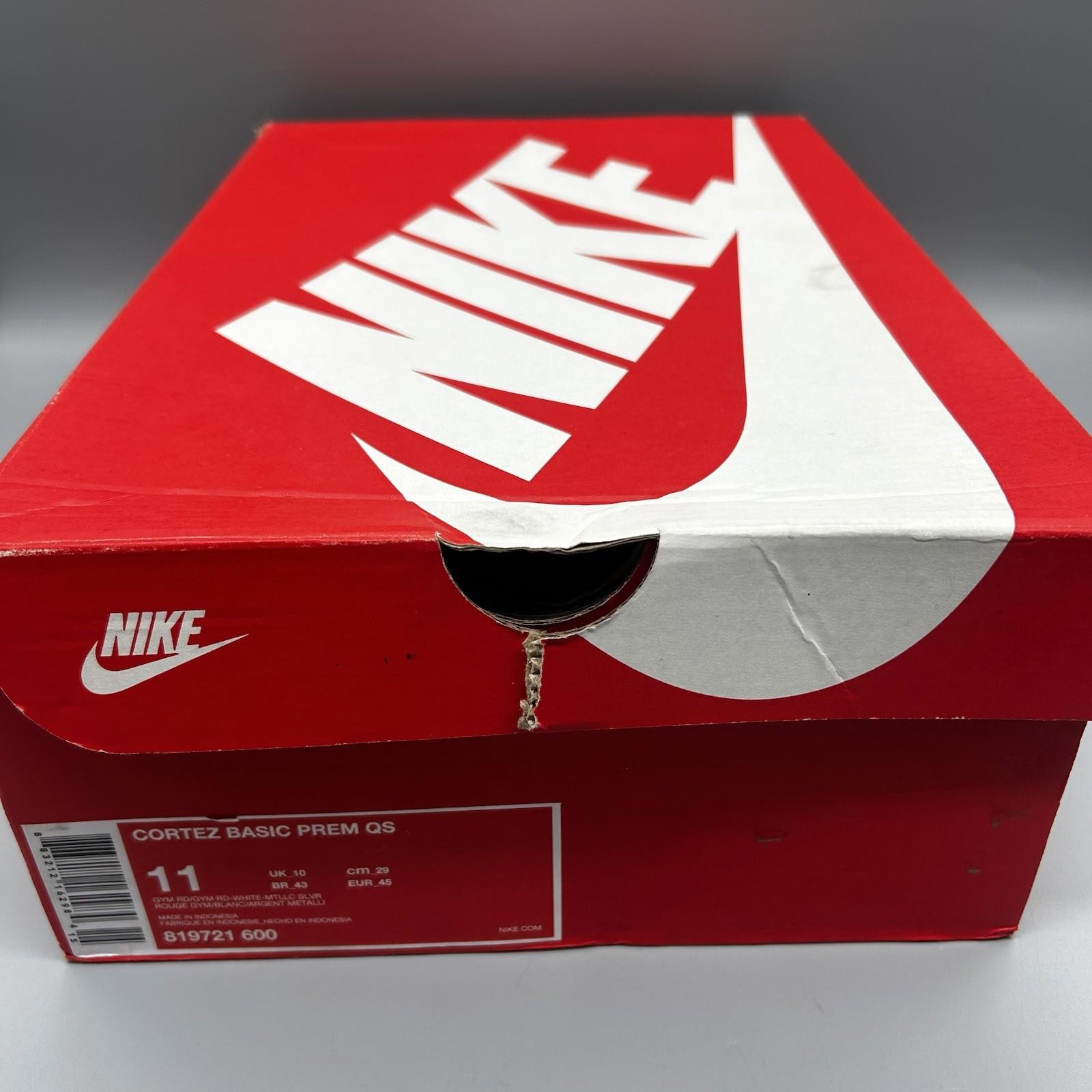 2016 Nike Cortez Basic Premium QS Toffee Apple Gym Red 819721-600 Mens Uk 10 image 9