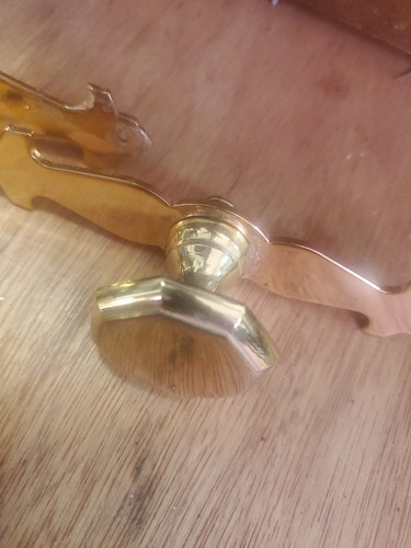 Vtg Brass Knob Drawer Pulls Knob with Backplate Screws Lot of 2. SH087 - Picture 3 of 6