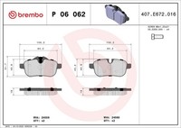 Brembo Bremsbelagsatz, Scheibenbremse P 06 062 FüR BMW