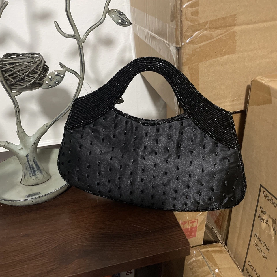 Bolsa de ombro Coldwater Creek azul com miçangas estampa paisley noite - Nova com etiquetas - Imagem 2 de 4