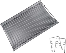 LS'BABQ Replace Parts Aluminized Steel 20" Ash Pan with 2 pc Fire Grate Hanger,