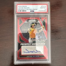 2024 Panini Prizm Prospect Signatures Jacob Wilson Red Prizm Autograph /99