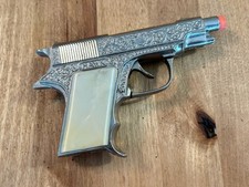 VTG 1958 HUBLEY Toys HAWK 1911 Pistol CAP GUN TOY Pearl Type Grips WORKS