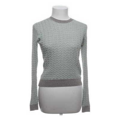 Zara Knit, Strickpullover, Größe: S, Grün/Grau, Leinen/Polyester, Chevron #hwZ