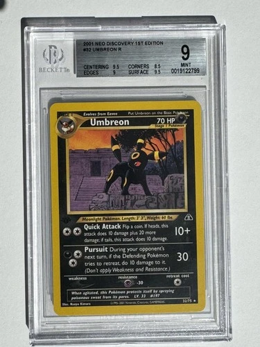 2001 Pokémon 1st Edition Neo Discovery Umbreon #032 BGS 9