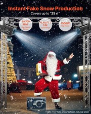 1500W Snow Machine With RGB DMX512 Signal Control, 9 LED Lights, Wireless Remote