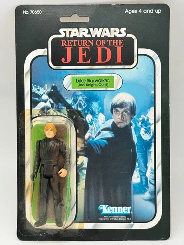 VINTAGE STAR WARS ROTJ 65 LUKE SKYWALKER JEDI KNIGHT MOC SHIPS WITH STAR CASE