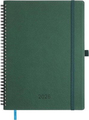 Kalender 2026: A4 Buchkalender 29x21,7cm Ringbuch Terminplaner 1 Woche 2 Seiten