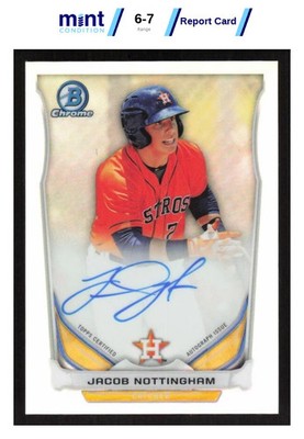 2014 BOWMAN CHROME JACOB NOTTINGHAM BCAP-JN AUTO REF /500 ASTROS MCG 7