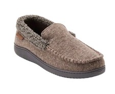New Dearfoams Slip On Mens Medium 9-10 Brown Memory Foam Closed Toe Slipper