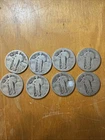 90 % Silver Coin Lot Of 8 Standing Liberty Quarters