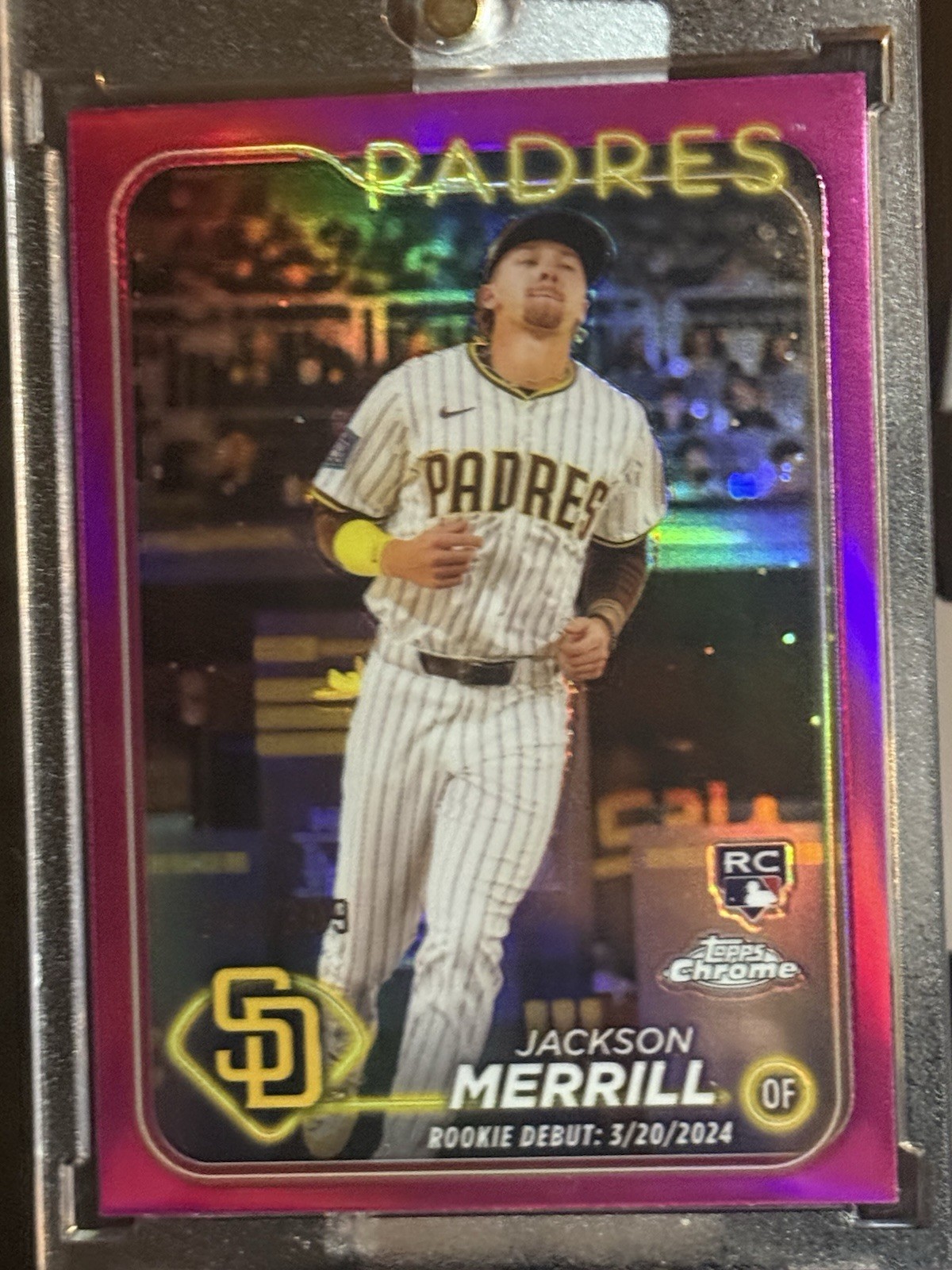 2024 TOPPS CHROME UPDATE #USC57 MAGENTA CHROME REFRACTOR JACKSON MERRILL /399 RC