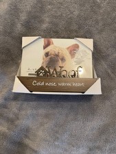 Malden picture frame for dog s base says "Cold nose, warm heart" "WOOF"in metal