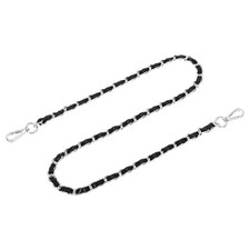39" Purse Strap with Buckle for Shoulder and Cross Body Black Silver 