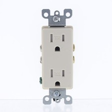 Leviton Light Almond TAMPER RESISTANT Decora Receptacle Outlet 5-15R 15A T5325-T