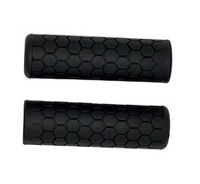 Hexagon Pattern Black Non-Slip Bike Handle Bar Grips, Designed to fit 1   