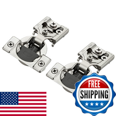 JOYDECOR 20 Packs Hidden Soft Close Hinges Satin Nickel 1/2 Inch Overlay Kitchen