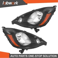 Labwork Headlight For Honda FIT 2009-14 Factory Halogen Black Housing Left+Right