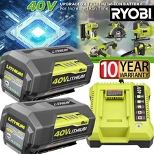 8.0Ah Battery 40 Volt for Ryobi 40V Lithium OP40602 Battery with LED / Charger