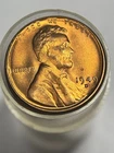 1949 D  RED BU LINCOLN CENT 1/2 ROLL  / 25 COINS