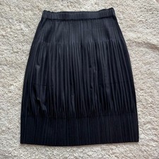 Issey Miyake Pleats Please Black Knee-Length Skirt Size 3 L Pocket EL BFB