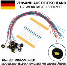 10x Spur H0 OO LED Wandlampe Warmweiß Modellbahn Beleuchtung 3V 12V Haus Licht
