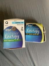 Lot Of 2 L'eggs Sheer Energy Sheer Control Top Tights NUDE Size Q Black