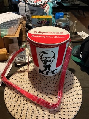 KFC Kentucky Fried Chicken Bucket Crossbody Bag Red White Novelty Purse NWT