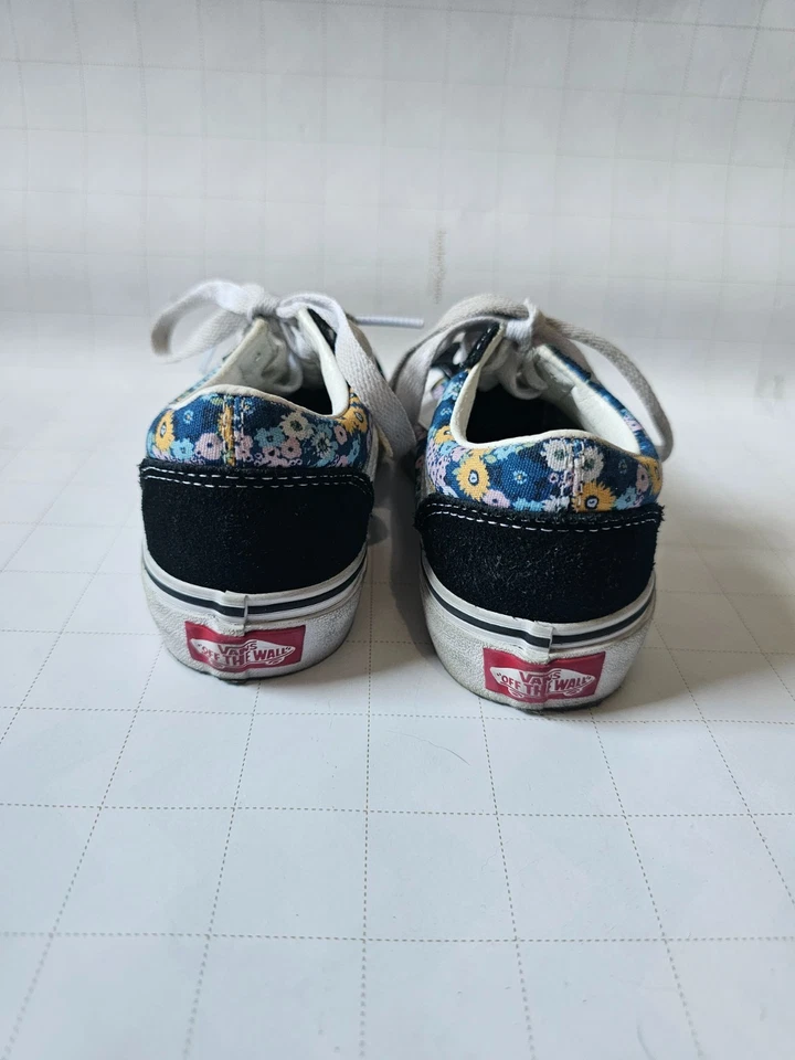 Zapatillas Vans Old Skool Niños Talla 12.5 Negro/Blanco Estampado Floral Clásico Foto 4 de 4