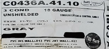 Carol C0436A 18/3C PLTC Power Limited Tray Cable UV Resistant 105C/300V /50ft