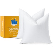 Pack of 2 Down and Feather Throw Pillow Inserts, 26 x 26 Soft Fluffy Square P...