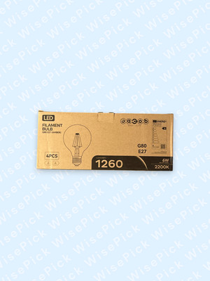4x G80 LED Filament E27 6W Birne 2200K Amber Vintage Retro Globe Lampe 1260lm