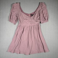 Lulus Mini Dress Women’s Medium Pink Ruffled New With Tag Boho Pleated IMC5278DL
