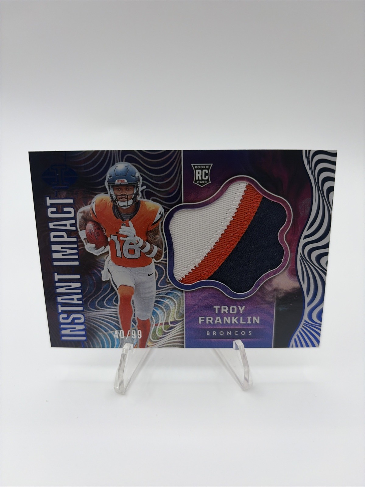 2024 Panini Illusions - Instant Impact Troy Franklin #II-TFN Blue /99 (MEM, RC)