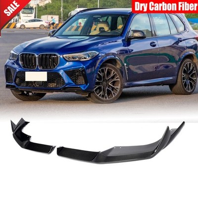For BMW F95 X5M 2020-2022 Dry Carbon Fiber Front Bumper Lip Spoiler Splitters