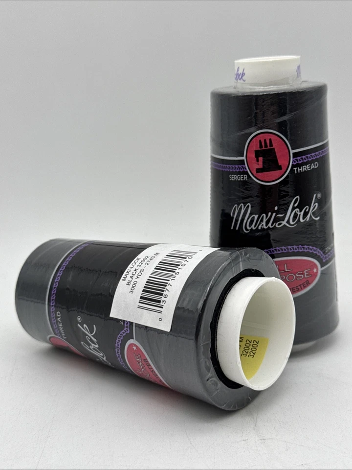 A&E American & Efird 51-32002 Maxi-Lock Cone Thread 3,000yd-Black 2 PACK - Image 3 of 3