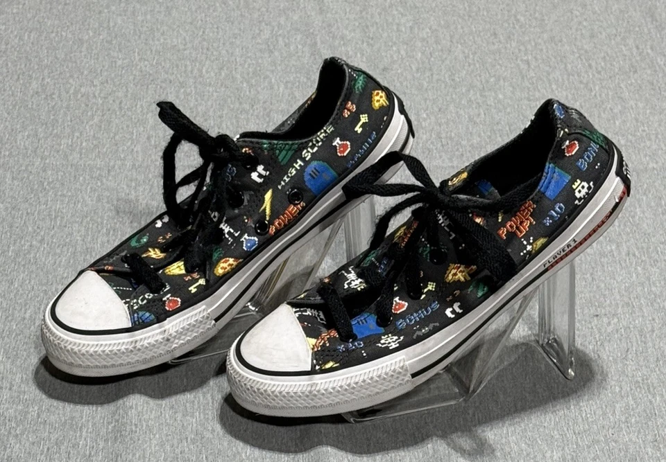 Zapatillas Converse CTAS Gamer Junior Niño Talla 4 Tormenta Viento Negras Foto 2 de 4