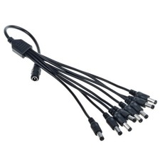 OmiLik CCTV Security Camera 2.1mm 8 Port Power Splitter Cable Cord Pigtails 12V