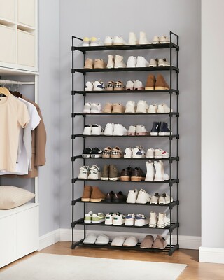 Schuhregal Schuhaufbewahrung mit 10 Ebenen SONGMICS LSA10BK