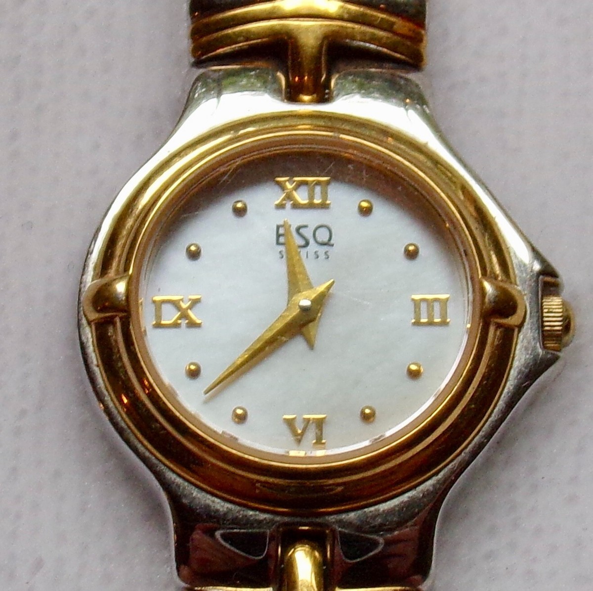 ESQ Movado Two Toned Mother of Pearl Swiss Quartz Womens 