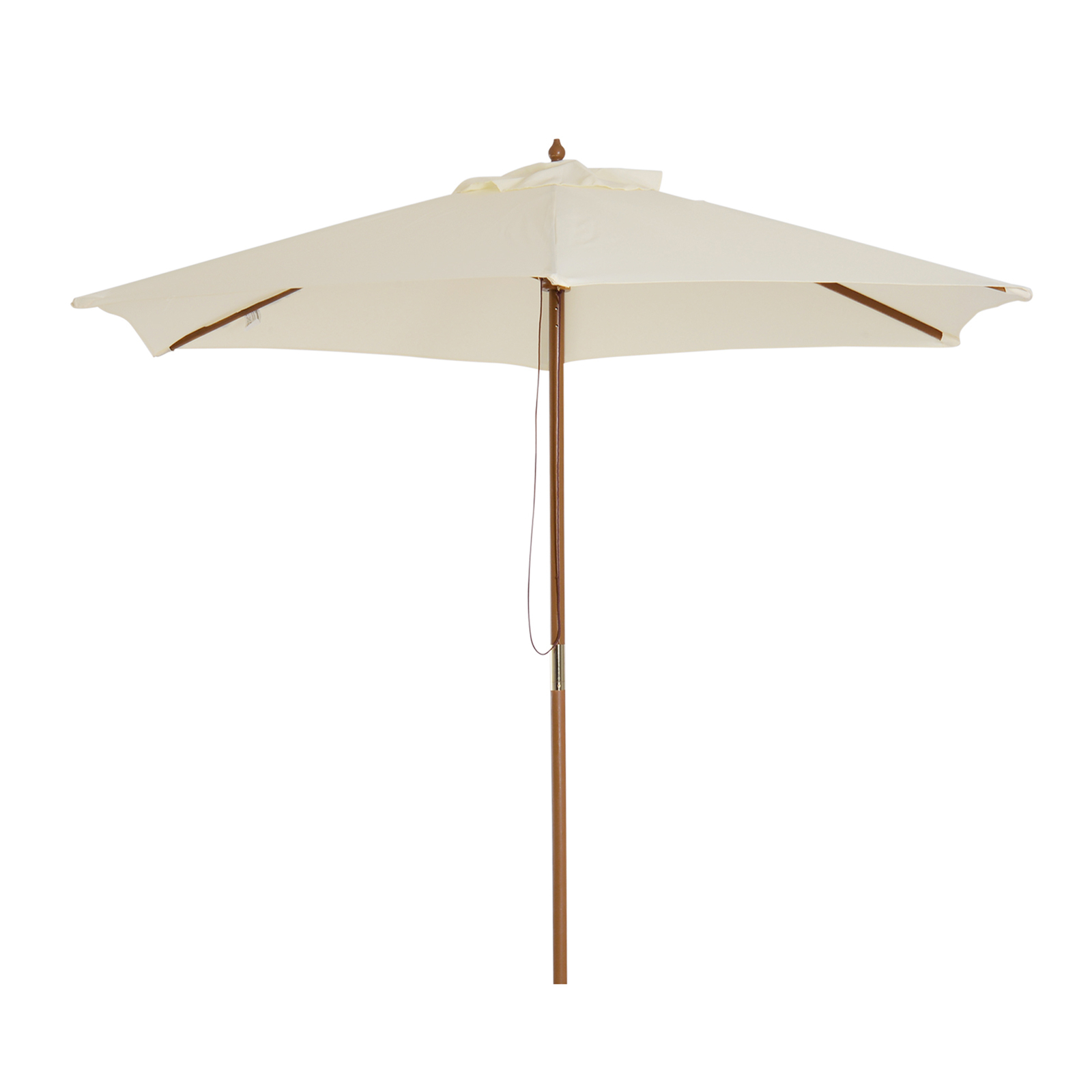 Outsunny Ombrellone da Giardino, Terrazza in Legno Poliestere 2.5x2.3m