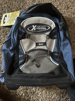 HIGH SIERRA Luggage Overnight Carry On Bag Rolling 2 Wheels Nylon Blue and Gray