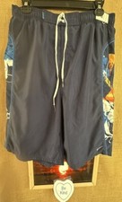 Nike men s blue colorful board short XL mesh brief liner pockets loose drawstrin