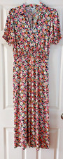 Image of BNWT M&Co Black Colourful print Collared Midi dress Size 10