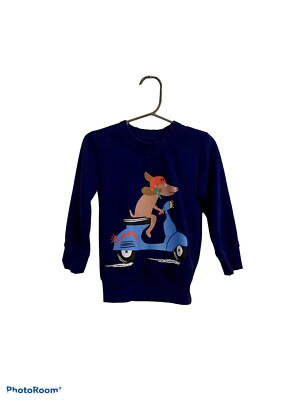 Dog riding a scooter kids sweatshirt 