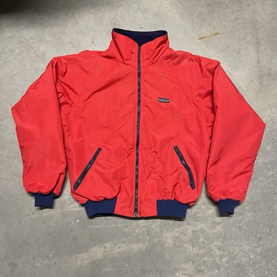 Vintage Patagonia Bomber Jacket Red Fleece Lined Large Made in USA