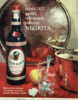 Advertising 720 1960 rum Negrita Bardinet old Nick rum punch Antil