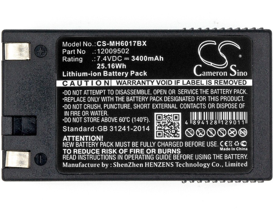 Batterie Paxar 6057 déchargée ? Remplacez-la avec le modèle 3400mAh 120095