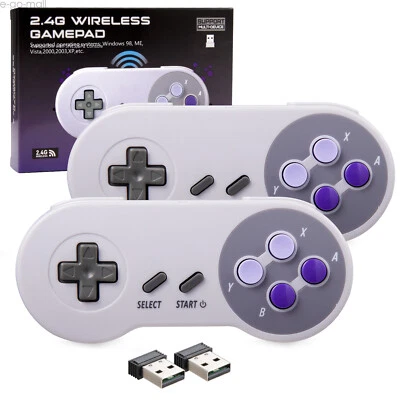 2Pack 2.4G Wireless SNES USB Controller for PC Windows MAC iOS Raspberry Pi USB